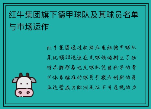 红牛集团旗下德甲球队及其球员名单与市场运作
